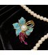 XSB258 - Vintage High-End Imitation Turquoise Iris Flower Pearl Brooch